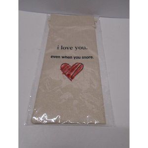 Wine Gift Bag I Love You Even When You Snore (heart) Double Sided Beige NEW